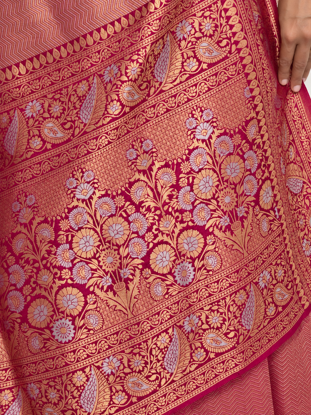 rosewood wine uppada pure silk saree with floral nakshatra border