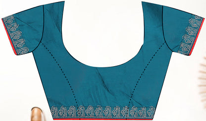 Teal Blue Rangoli Silk Saree