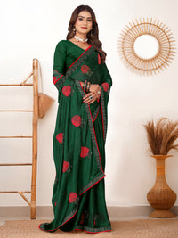 Emerald Green Rangoli Silk Saree