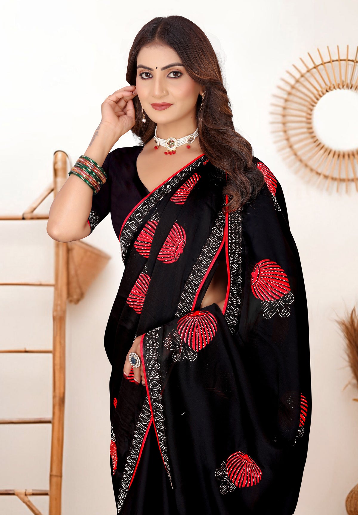 Black Rangoli Silk Saree