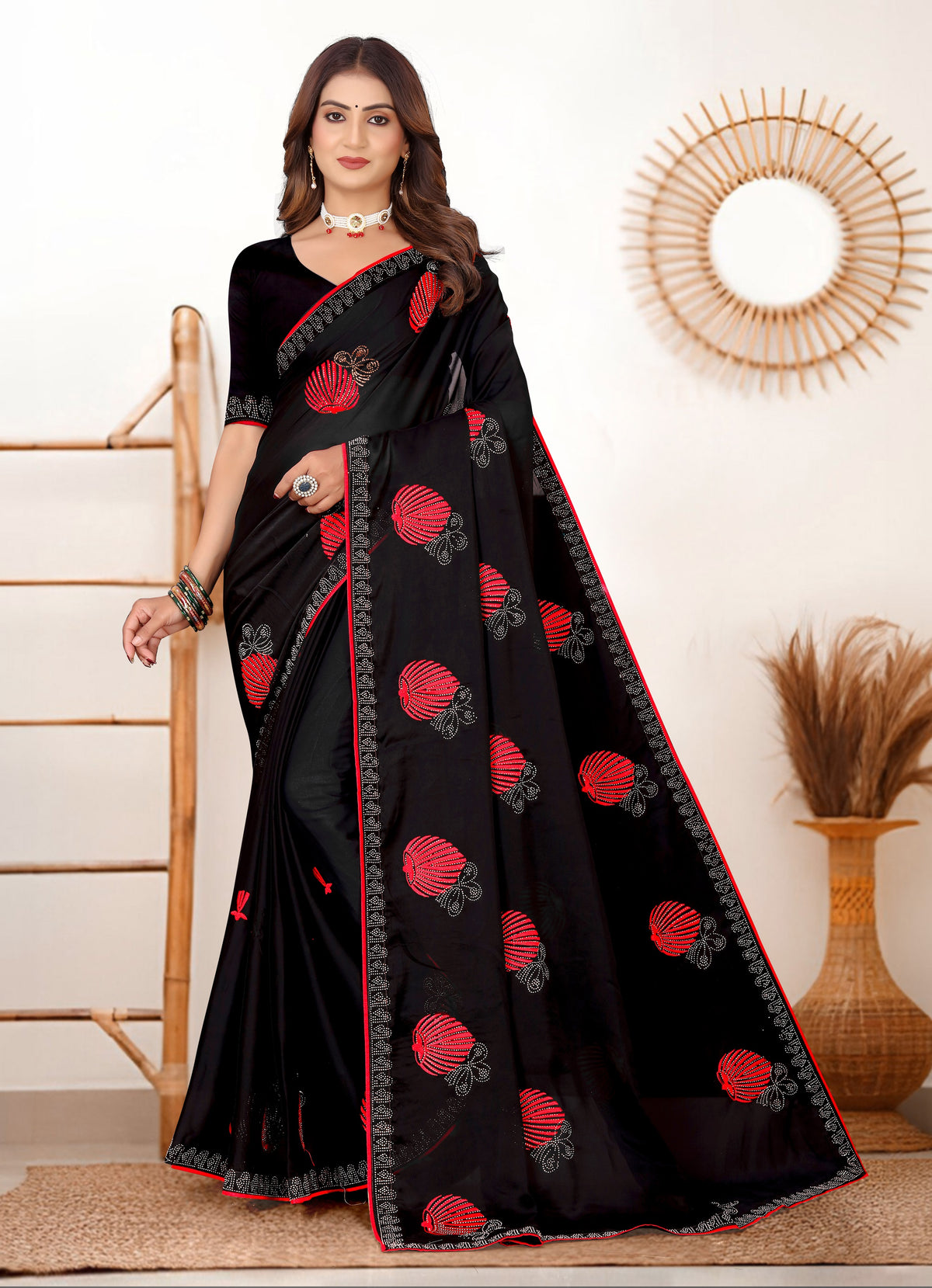 Black Rangoli Silk Saree