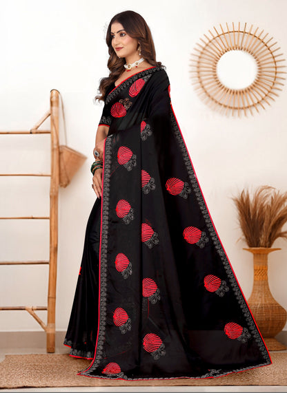 Black Rangoli Silk Saree