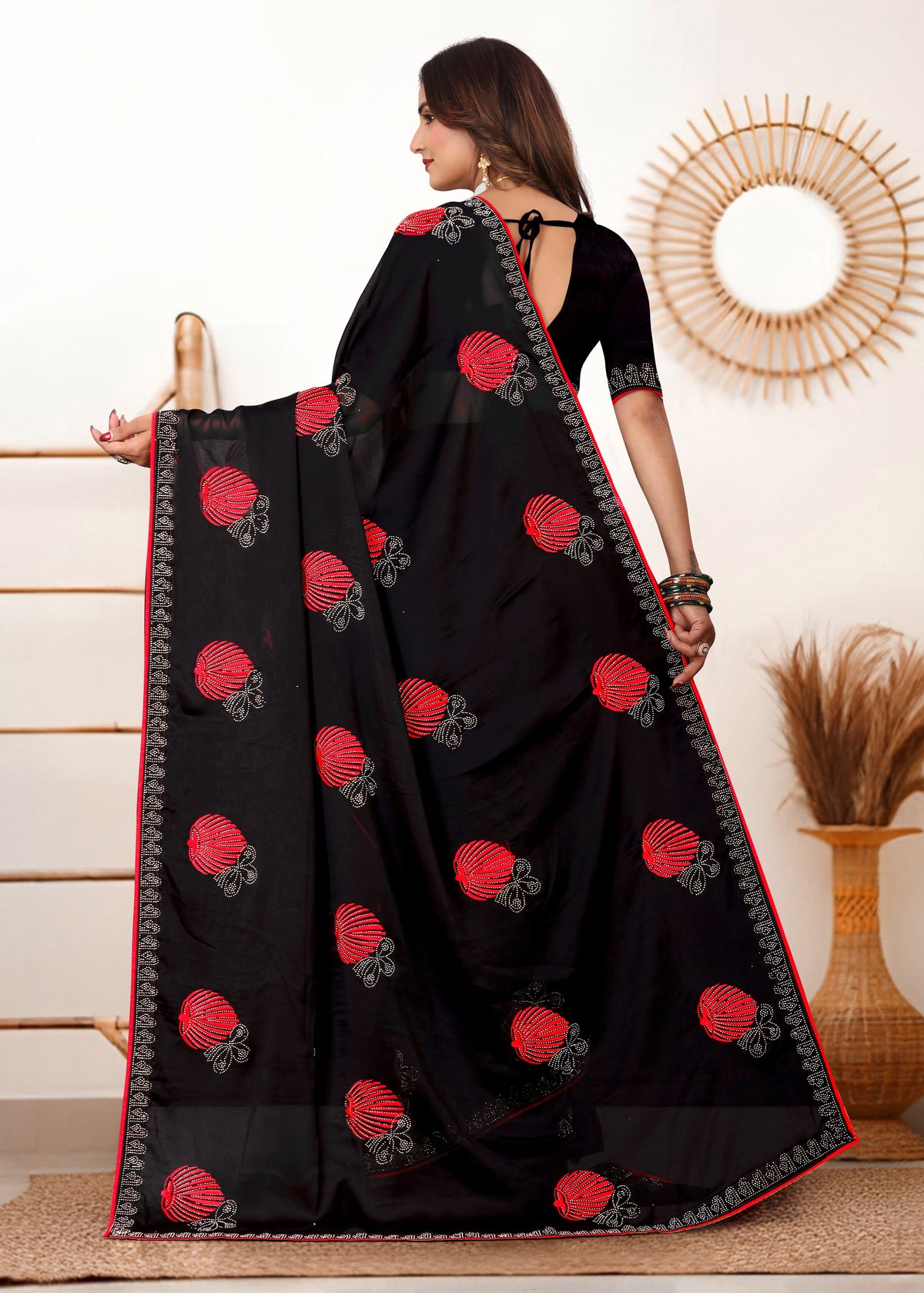 Black Rangoli Silk Saree