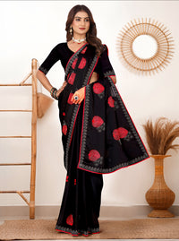 Black Rangoli Silk Saree