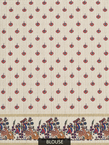 Heritage Folk Art Tussar Silk Saree – Mauve Purple