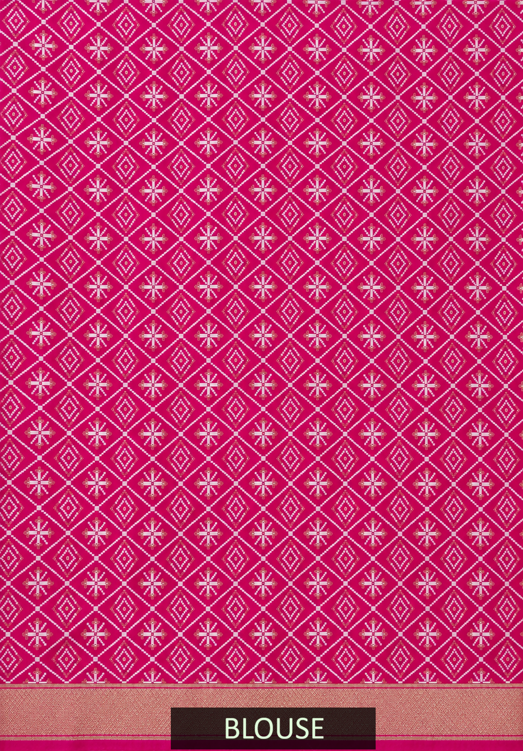 Rani Pink Silk Gala Patola Broad Border Saree