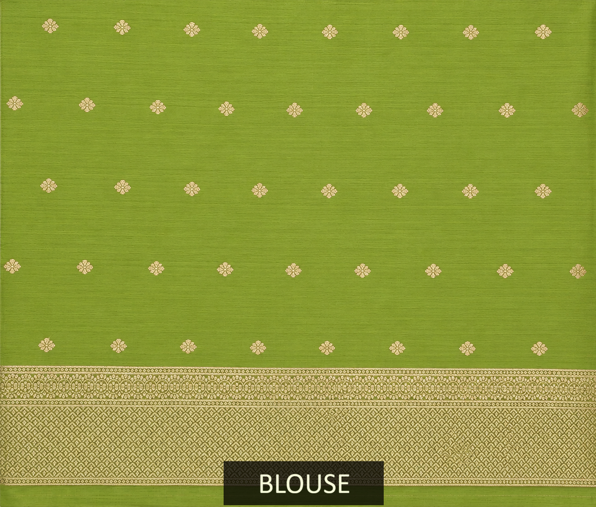 Lime Green Silk Butta Saree with Rich Woven Border