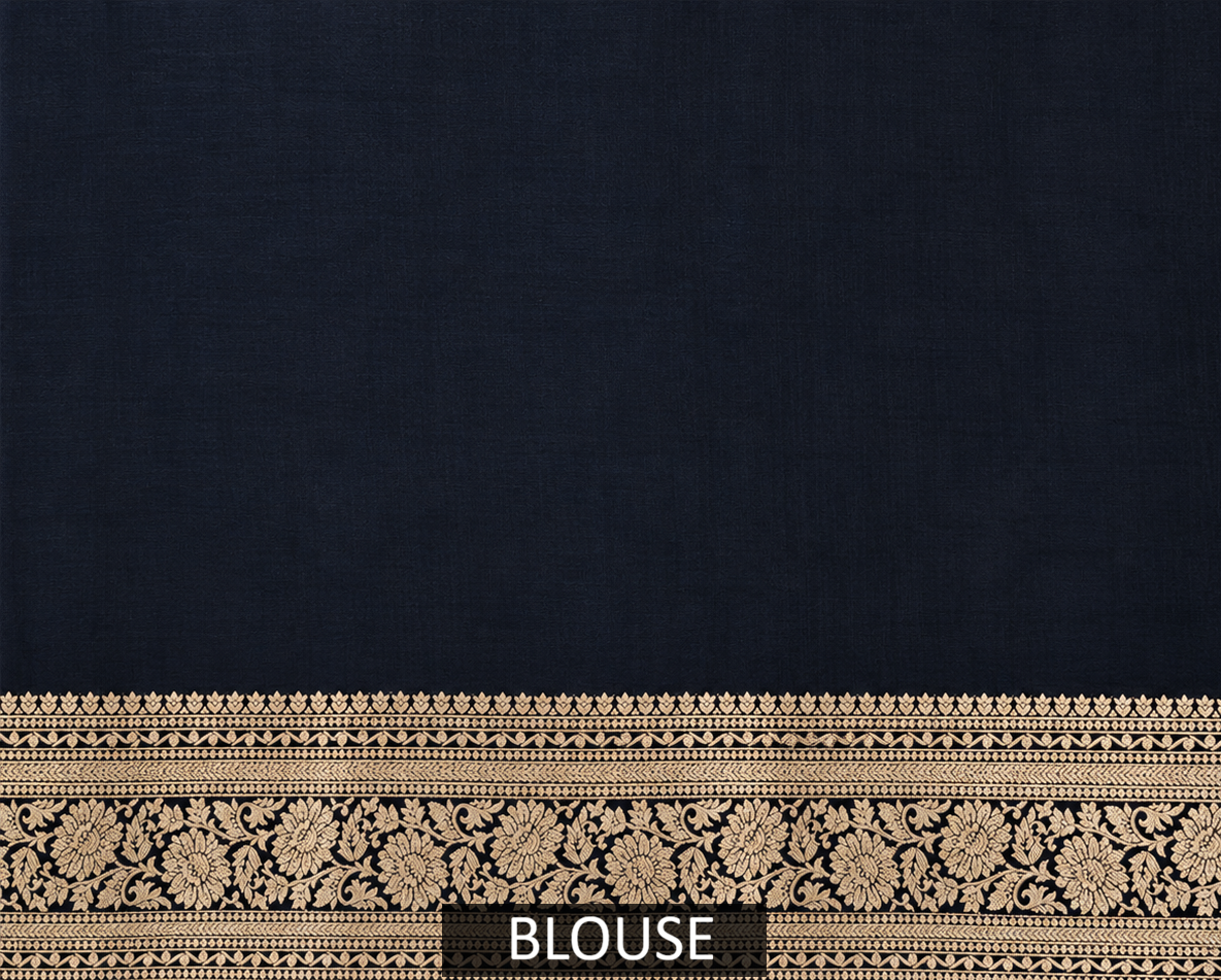 black pure katan silk banarasi handloom saree