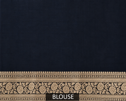 Black Pure Katan Silk Banarasi Handloom Saree