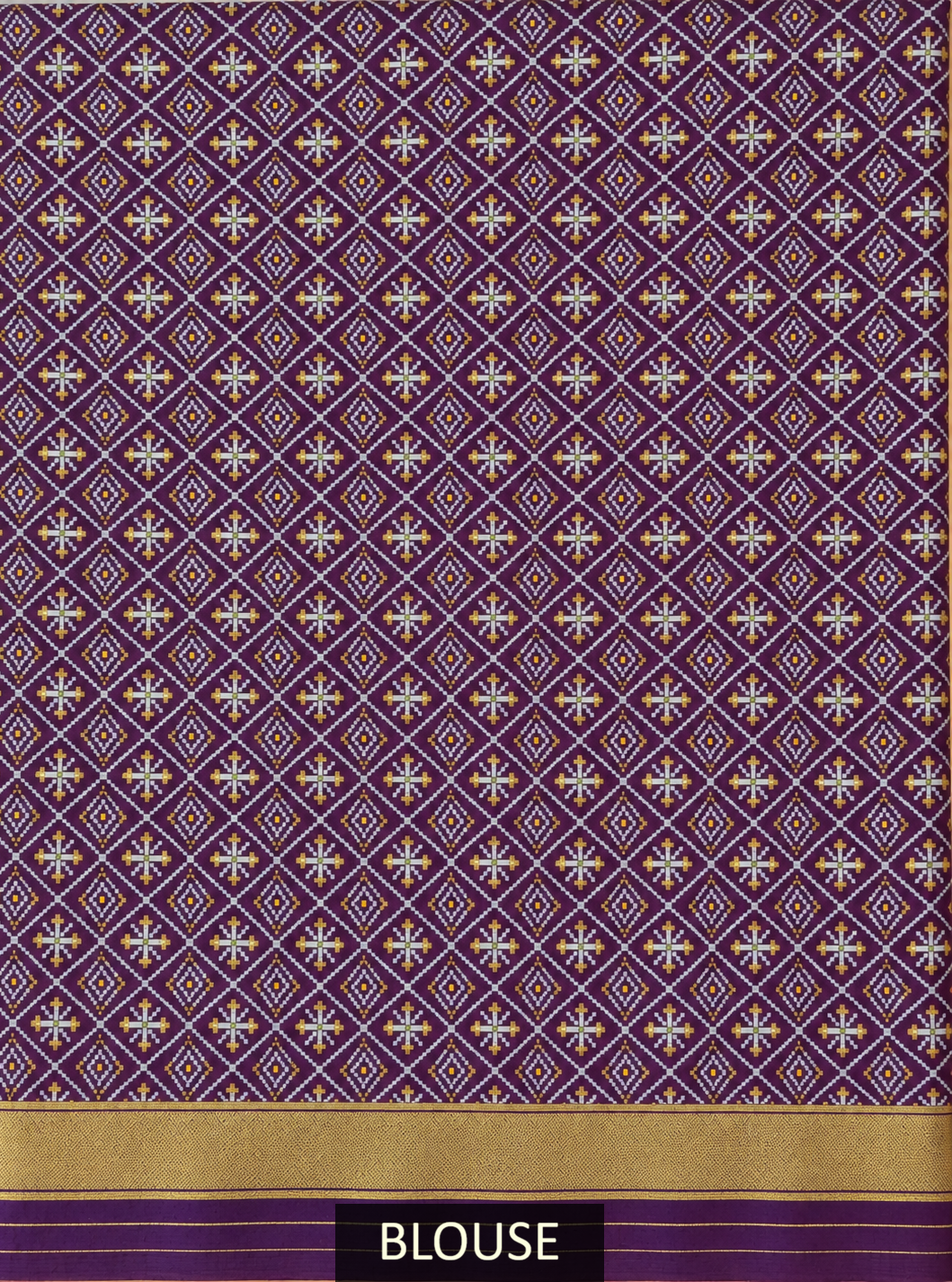 Dark Plum Silk Gala Patola Broad Border Saree