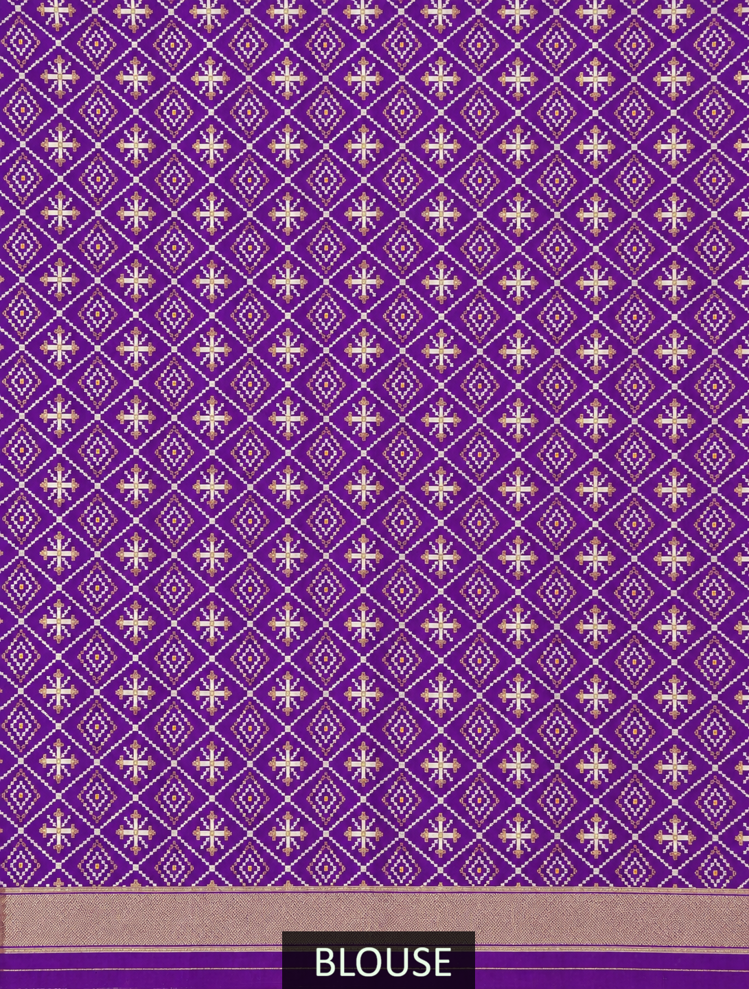 Purple Silk Gala Patola Broad Border Saree