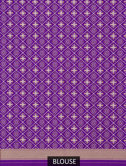 Purple Silk Gala Patola Broad Border Saree