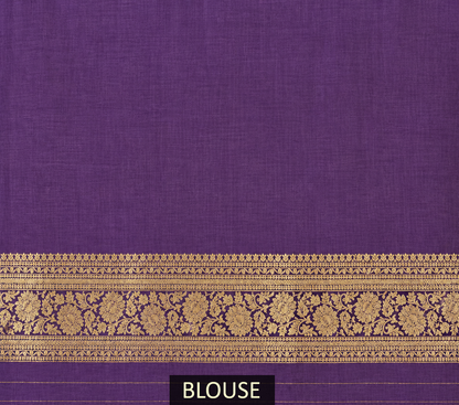 Purple Pure Katan Silk Banarasi Handloom Saree