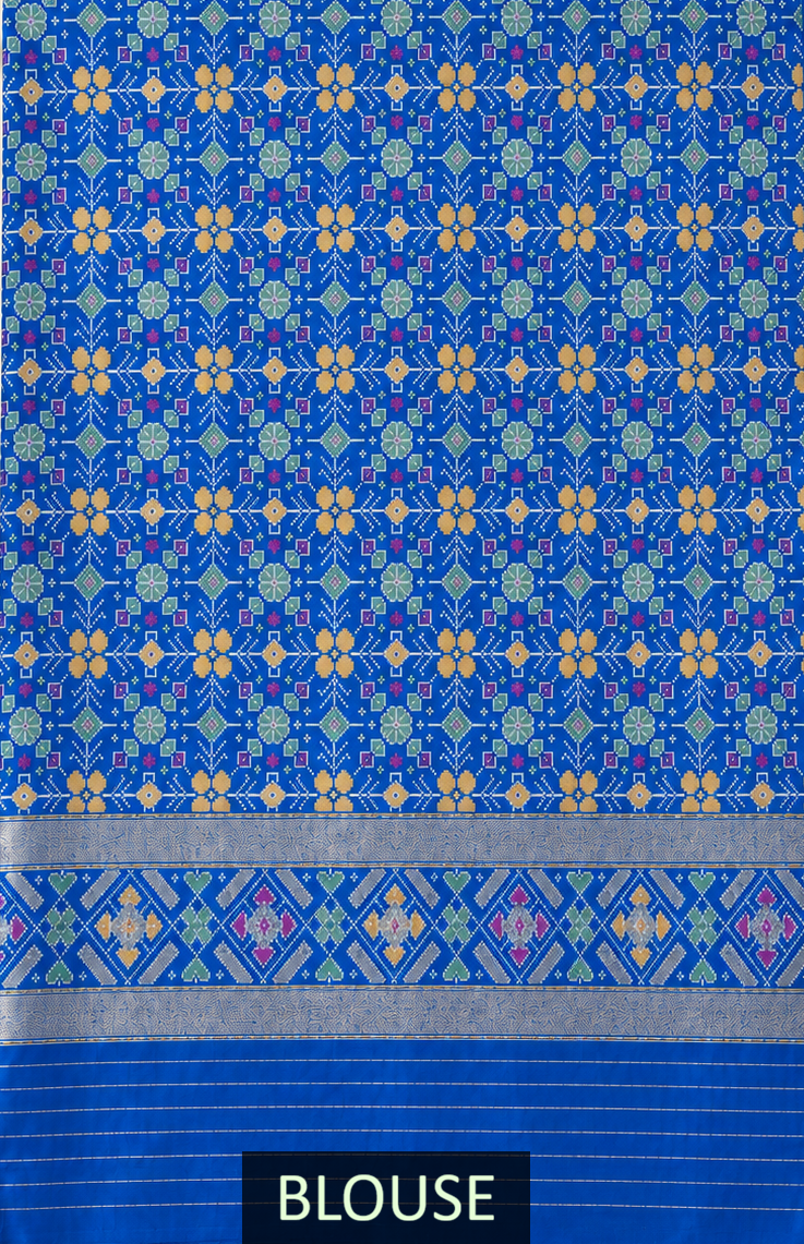 Royal Blue Patola Silk Saree with Traditional Motif