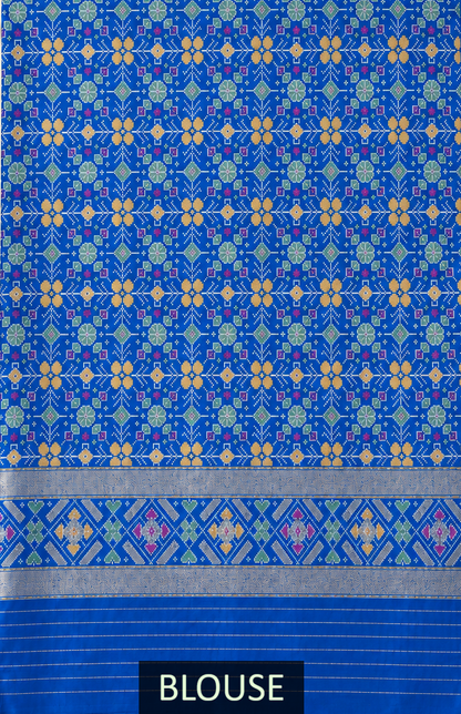 Royal Blue Patola Silk Saree with Traditional Motif