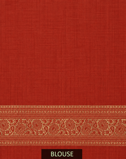 Red Pure Katan Silk Banarasi Handloom Saree