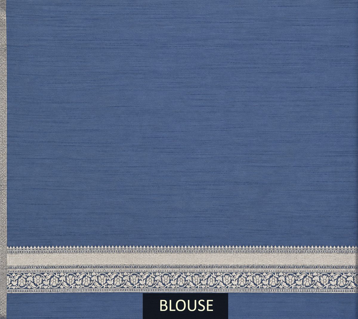 steel blue banarasi silk saree with floral jaal & rich woven border