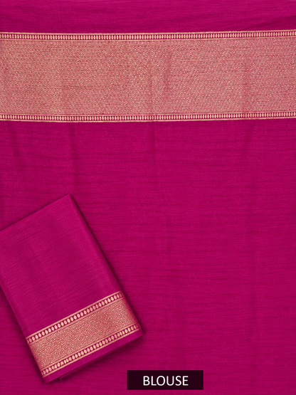 Deep Berry Magenta Uppada Pure Silk Saree with Floral Nakshatra Border