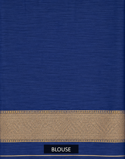 Midnight Blue Uppada Pure Silk Saree with Floral Nakshatra Border