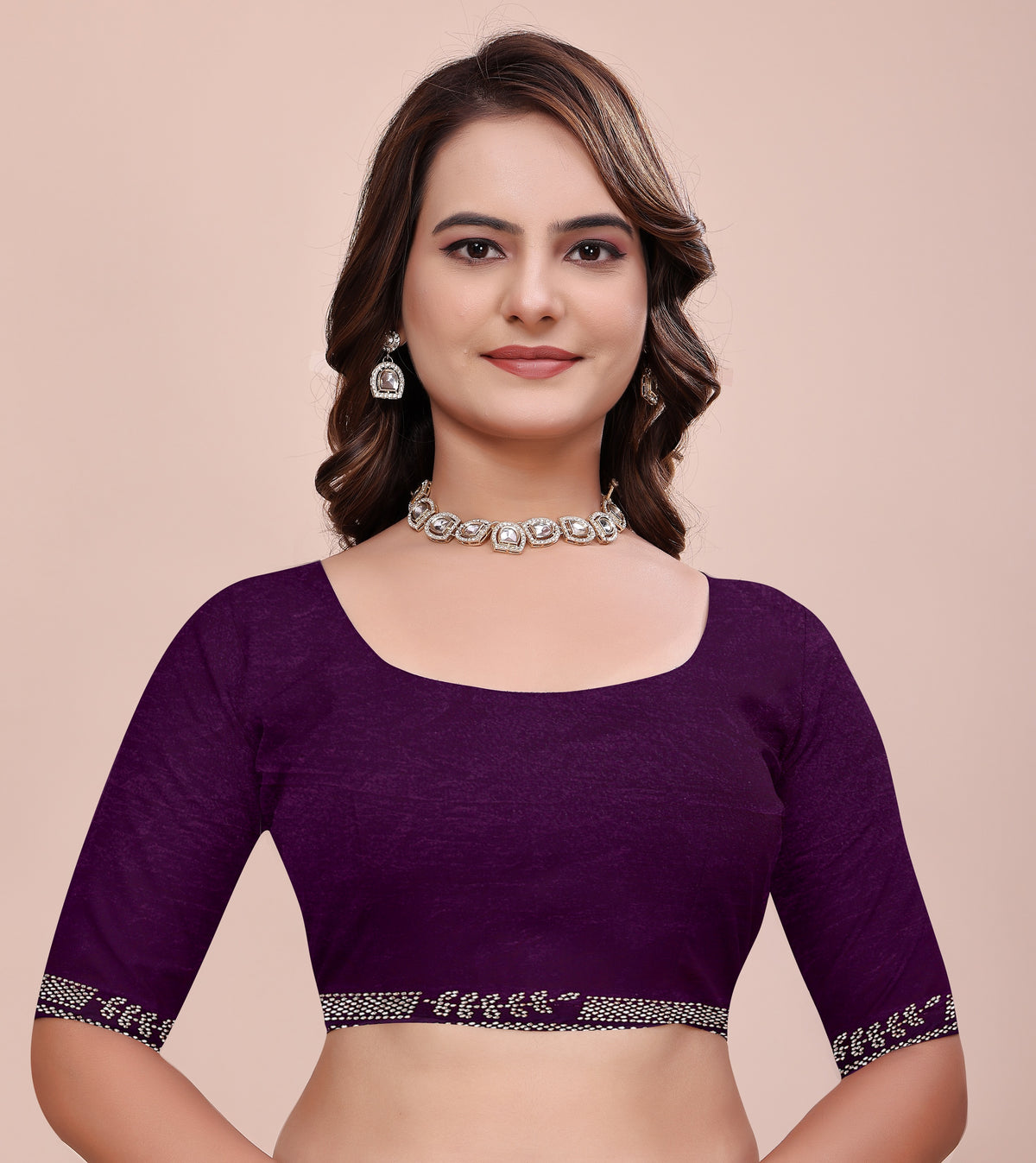 elegant soft fendi silk royal purple saree styled for festive wear